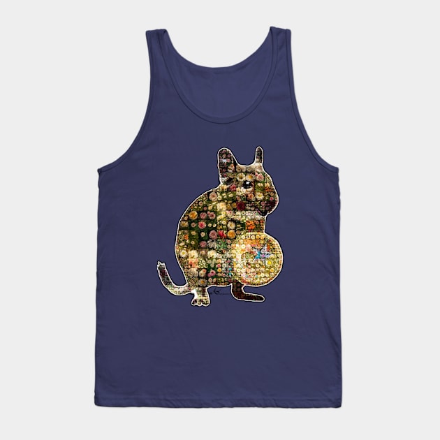 Degu Desert Mouse Rat with Flowers Mosaic Design Tank Top by Symbolsandsigns